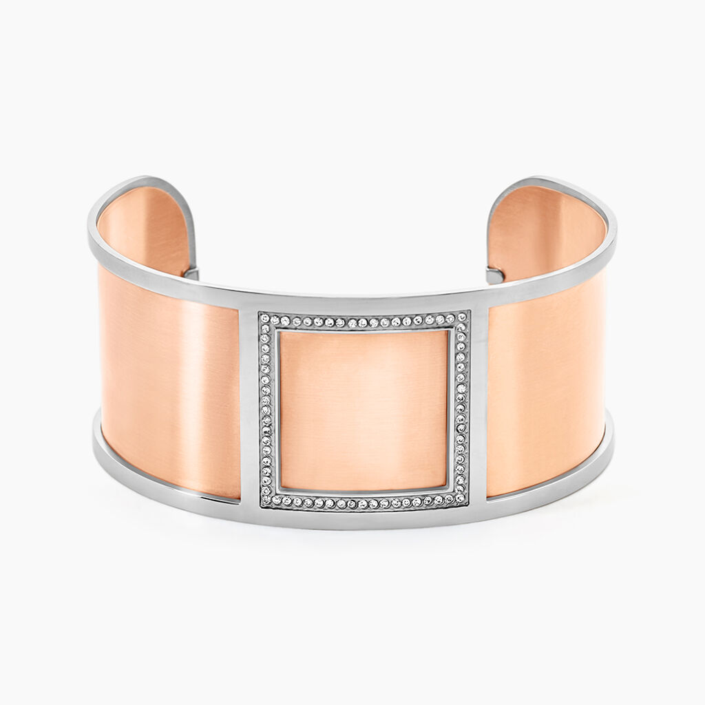 Bracelet Jonc Acier Blanc Strass - Bracelets joncs Femme | Marc Orian