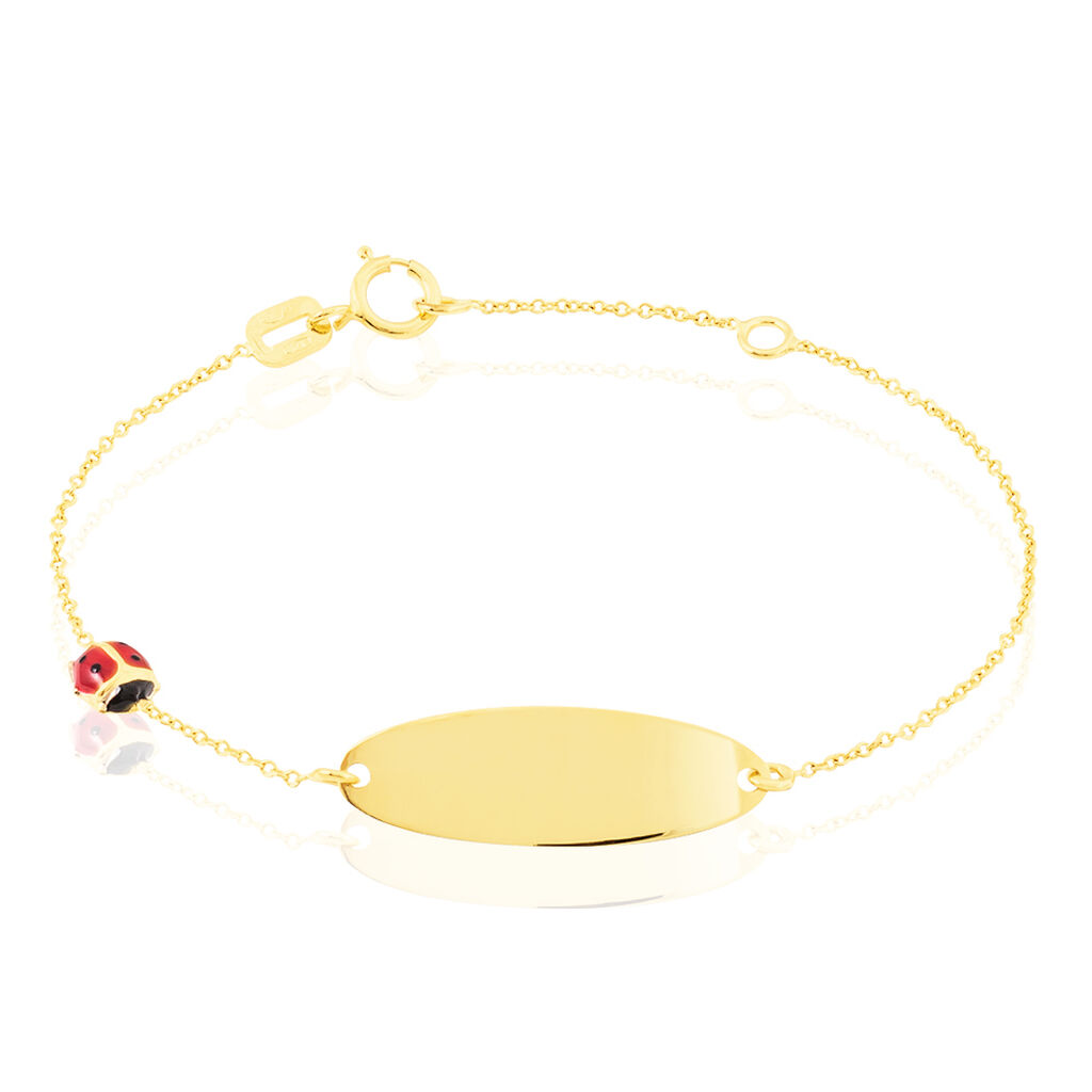 Bracelet Identité Holden Coccinelle Or Jaune - Gourmettes Enfant | Marc Orian