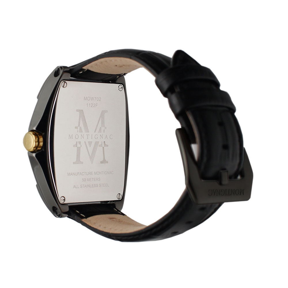 Montre Montignac Tonneau Noir - Montres étanches Homme | Marc Orian