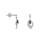 Boucles D'oreilles Puces Odila Or Blanc Saphir Et Diamant - Boucles d'oreilles mariage Femme | Marc Orian