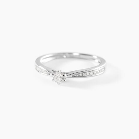 Bague Solitaire Symphonie Or Blanc Diamant - Parures de mariage Femme | Marc Orian