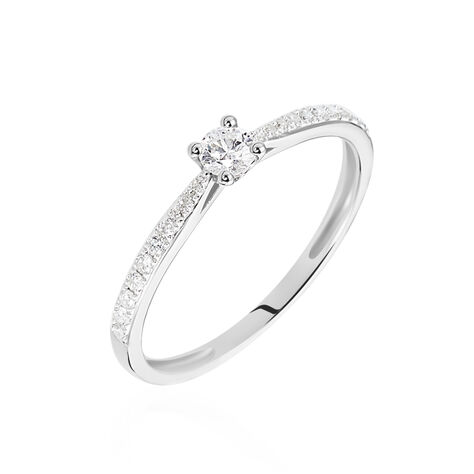Bague Solitaire Laetitia Or Blanc Diamant - Bagues Solitaire Femme | Marc Orian
