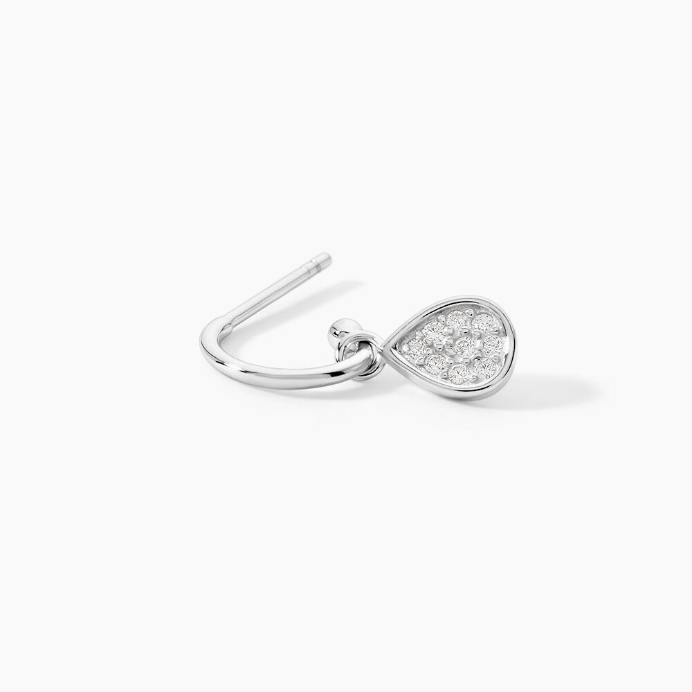 Cr&eacute;ole Unitaire Argent Blanc Donelle Oxydes De Zirconium - Piercings d'oreilles Femme | Marc Orian