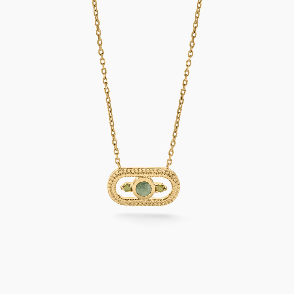 Collier Jasmee Plaque Or Jaune Pierre De Synthese Oxyde De Zirconium - Colliers avec pierres Femme | Marc Orian