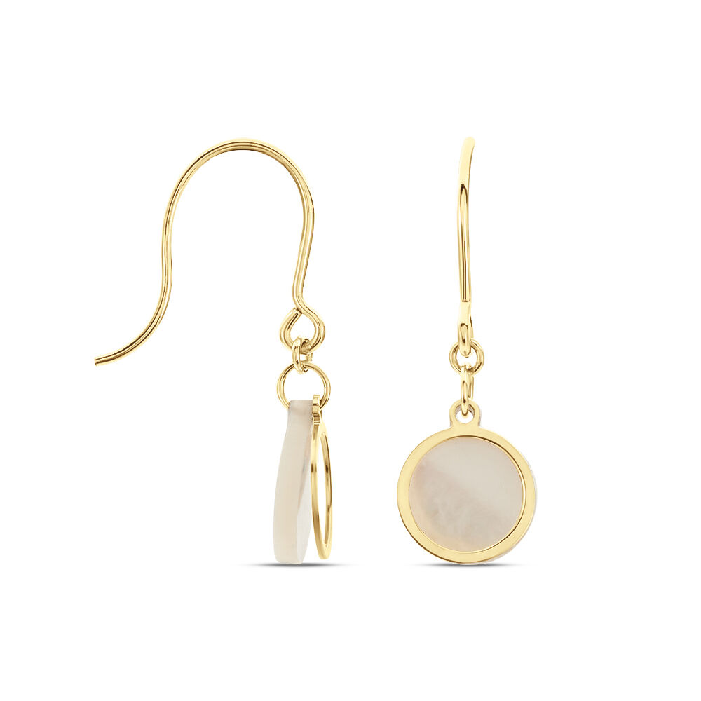 Boucles D'oreilles Pendantes Naïade Or Jaune Nacre - Pendantes Femme | Marc Orian