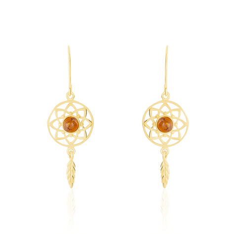 Boucles D'oreilles Pendantes Lona Argent Jaune Ambre - Boucles d'oreilles Pendantes Femme | Marc Orian