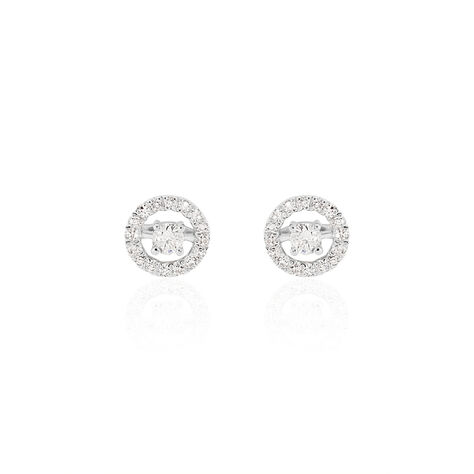 Boucles D'oreilles Puces Domitia Or Blanc Diamant - Puces Femme | Marc Orian