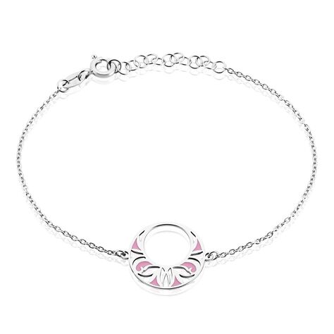 Bracelet Azalea Argent Blanc Email Rose - Bracelets chaînes Femme | Marc Orian