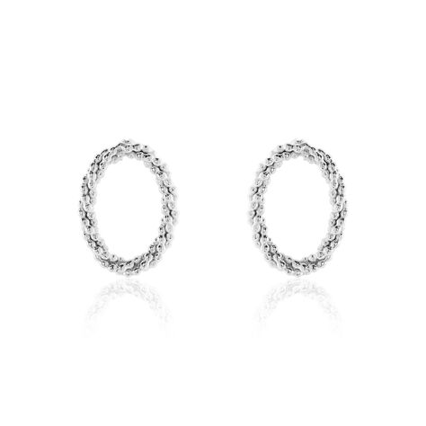 Boucles D'oreilles Puces Argent Blanc Unai - Clous d'oreilles Femme | Marc Orian