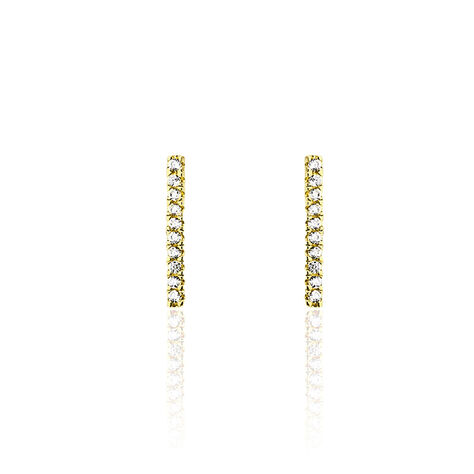 Boucles D'oreilles Pendantes Priscilla Or Jaune Oxyde De Zirconium - Boucles d'oreilles Pendantes Femme | Marc Orian