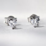 Boucles D'oreilles Puces Breana Argent Blanc Oxyde De Zirconium - Puces Femme | Marc Orian