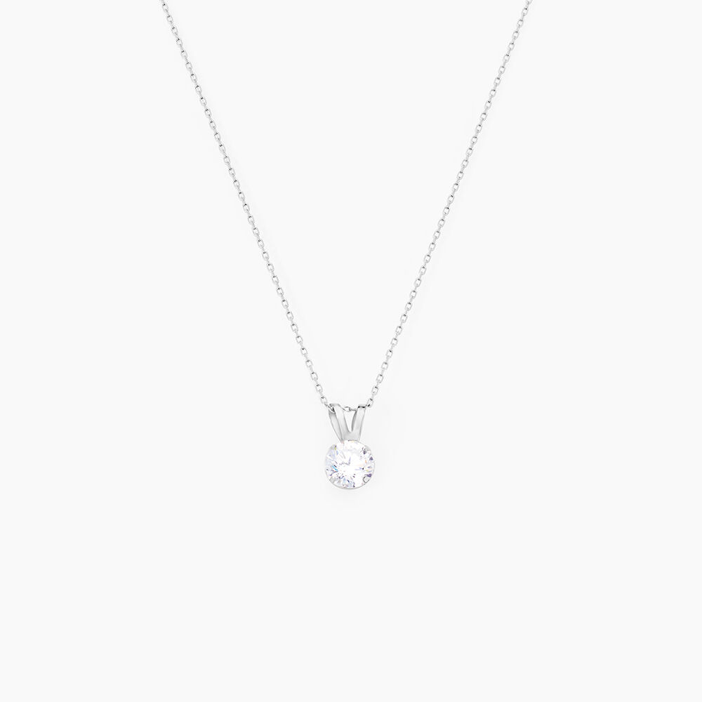 Pendentif Mabila Or Blanc Oxyde De Zirconium - Pendentifs Femme | Marc Orian