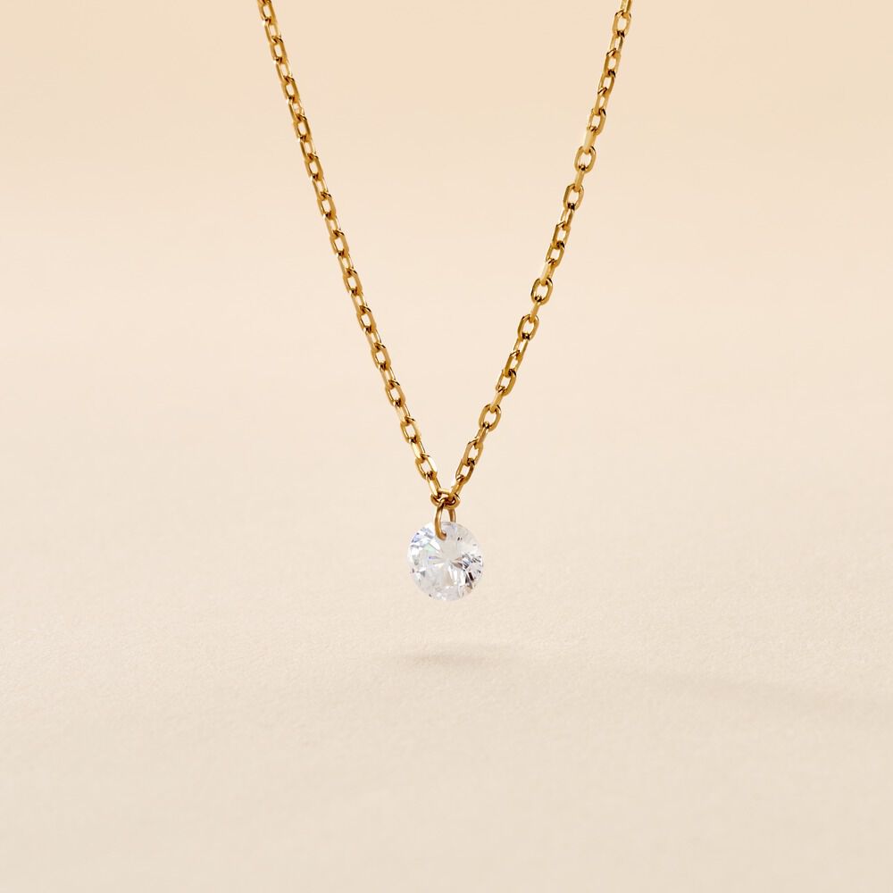 Collier Delma Plaqu&eacute; Or Jaune Oxyde De Zirconium - Colliers avec pierres Femme | Marc Orian