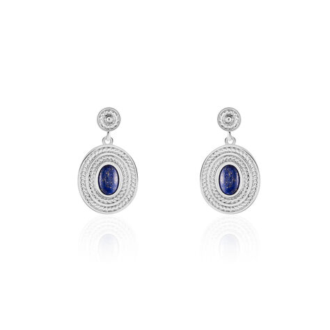 Boucles D'oreilles Pendantes Takara Argent Blanc Lapis Lazuli - Boucles d'oreilles Pendantes Femme | Marc Orian