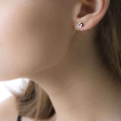 Boucles D'oreilles Puces Collection Victoria Or Blanc Diamant - Clous d'oreilles Femme | Marc Orian