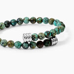 Bracelet Naturel Acier Blanc Turquoise - Bracelets cha&icirc;nes Homme | Marc Orian