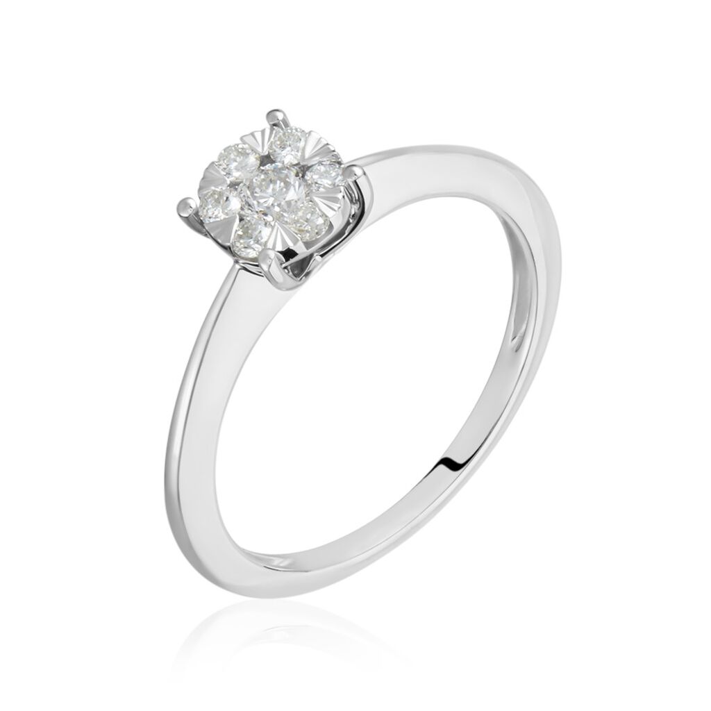 Bague Solitaire Diamant Or Blanc 14k - 1.15ct + 0.48ct, Taille 49, Occasion élégante