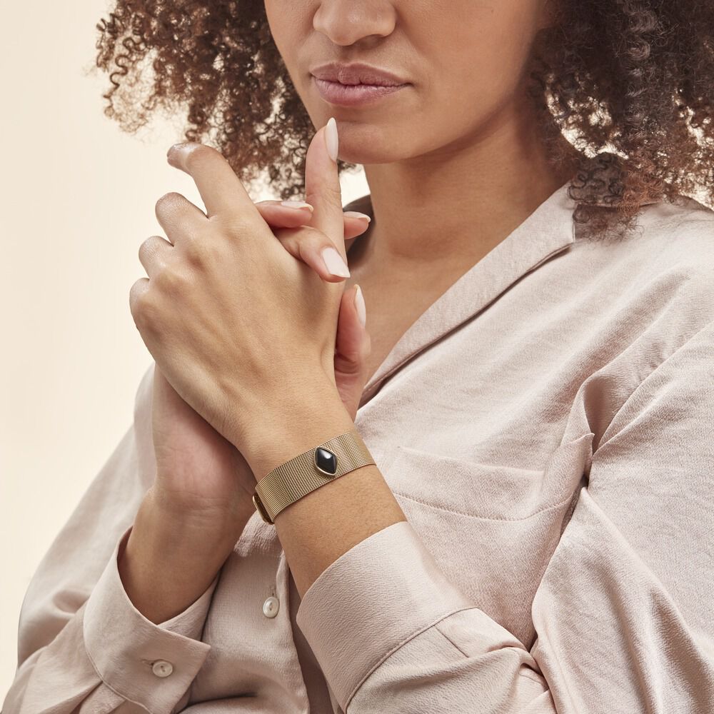 Bracelet Maille Acier Doré Ryad Agate - Bracelets mailles Femme | Marc Orian