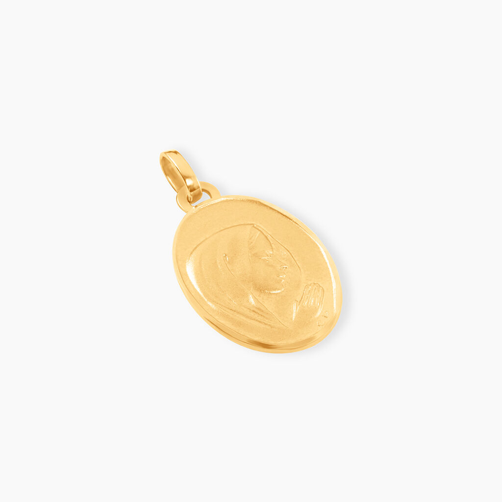 Pendentif Vierge Ovale Or Jaune - Bijoux personnalis&eacute;s Famille | Marc Orian