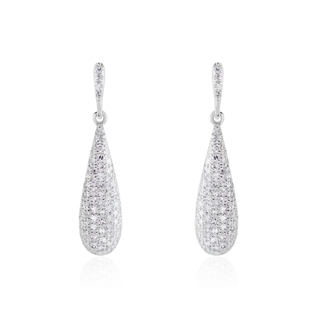 Boucles D'oreilles Puces Celine Or Blanc Diamant - Boucles d'oreilles pierres précieuses Femme | Marc Orian