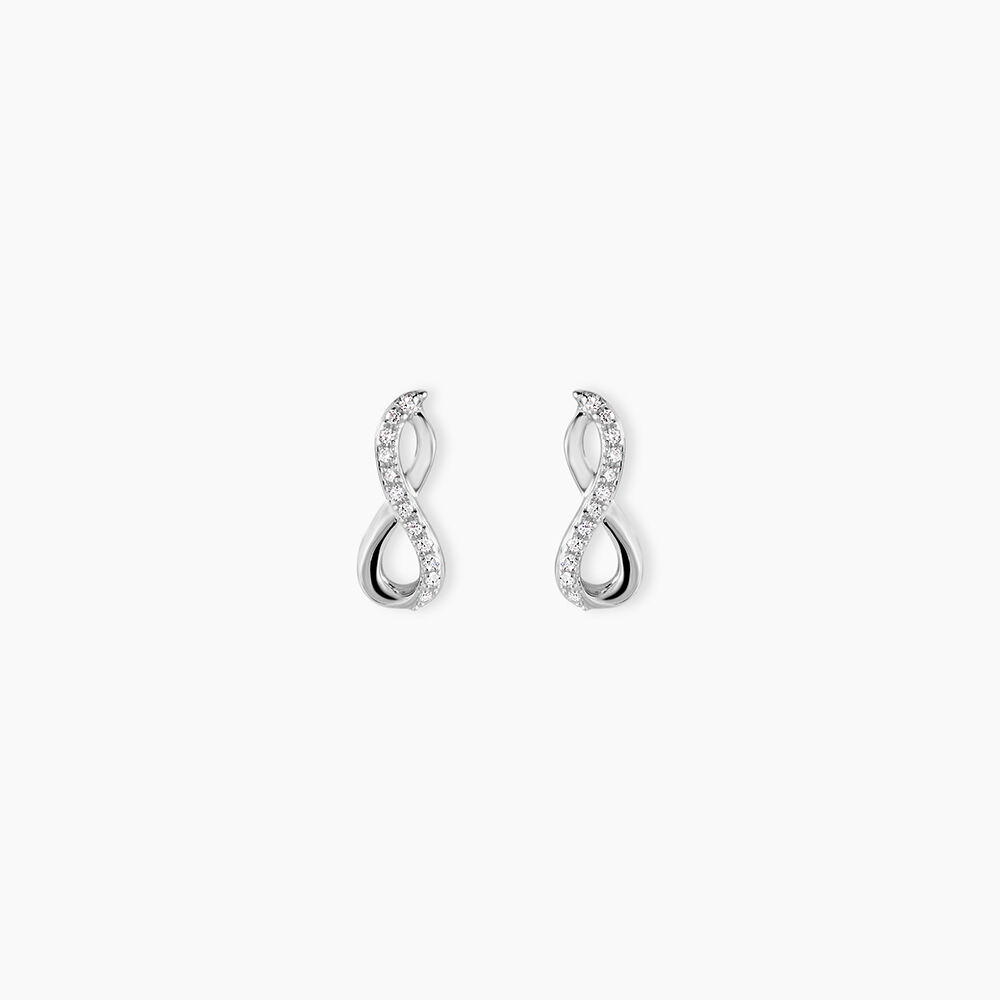 Boucles D'oreilles Puces Osanna Or Blanc Diamants - Puces Femme | Marc Orian