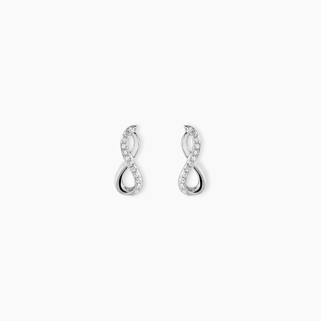 Boucles D'oreilles Puces Osanna Or Blanc Diamants - Puces Femme | Marc Orian
