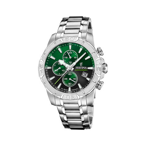 Montre Festina Timeless Chrono 45-3 Vert - Montres &eacute;tanches Homme | Marc Orian