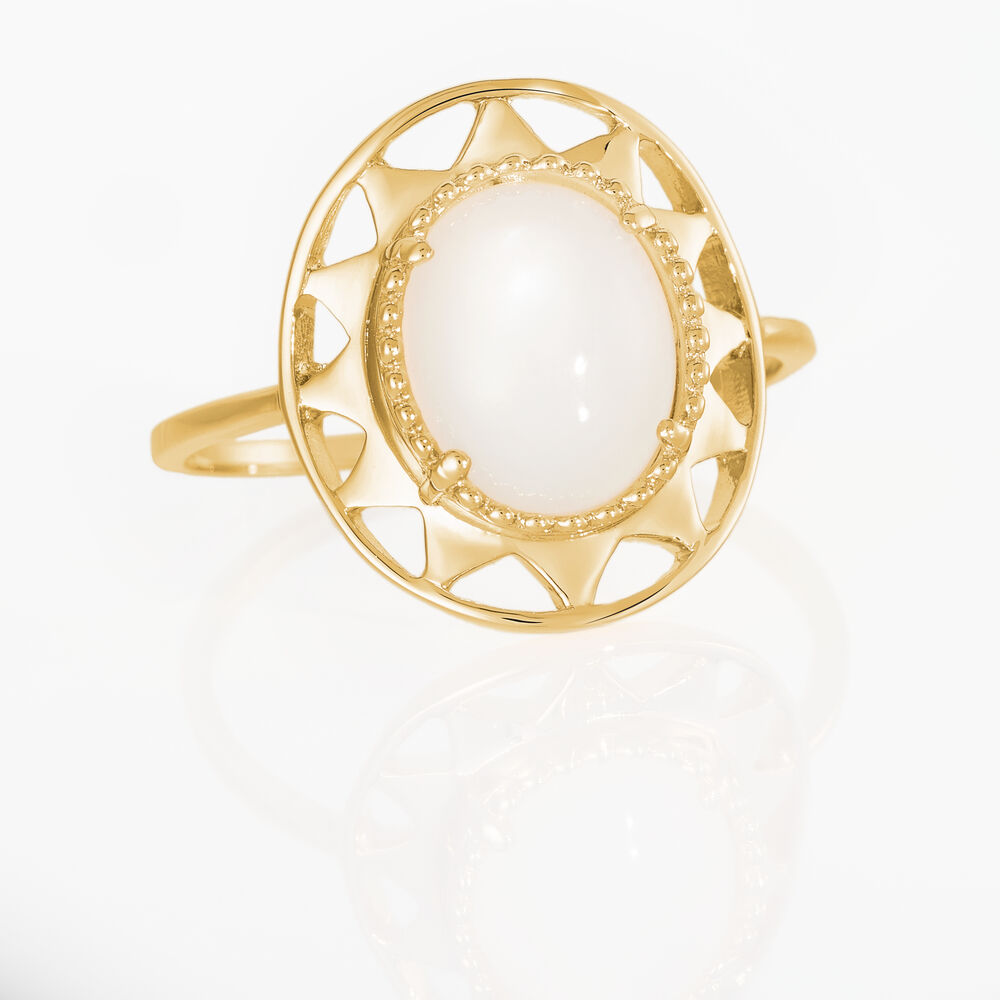 Bague pierre de hot sale lune or jaune