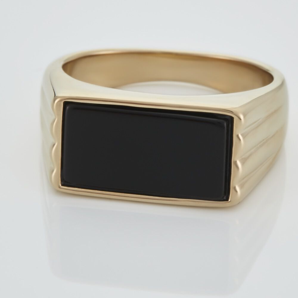 Chevalière Plaqué Hadrien Onyx - Chevalières Homme | Marc Orian