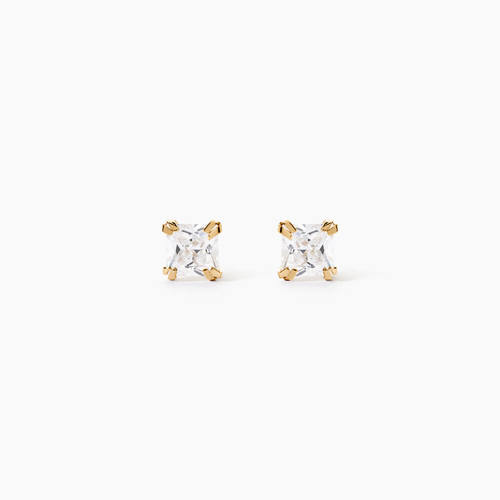 Boucles D'oreilles Puces Or Jaune Doreen Oxydes De Zirconium - Puces Famille | Marc Orian