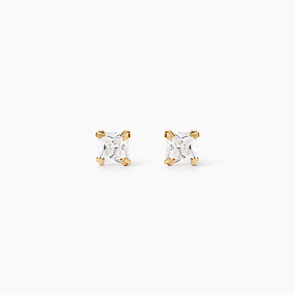 Boucles D'oreilles Puces Or Jaune Doreen Oxydes De Zirconium - Puces Famille | Marc Orian