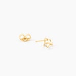 Boucles D'Oreilles Puces Basajaun Or Jaune Oxyde De Zirconium - Puces Femme | Marc Orian