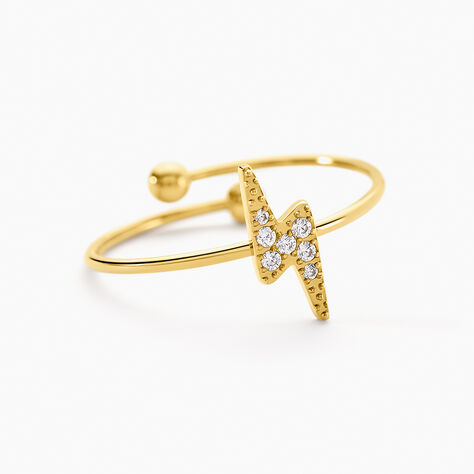 Bague Acier Doré Cristal - Bagues ajustables Femme | Marc Orian