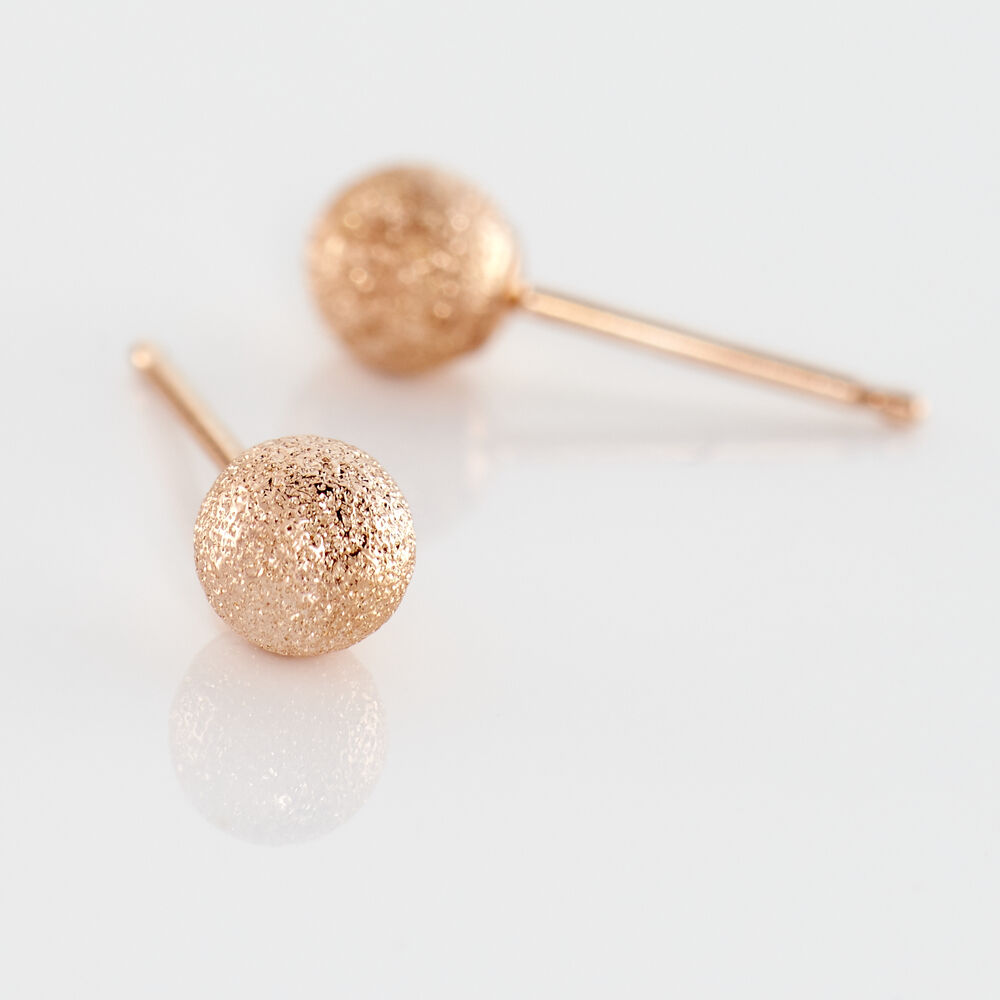 Boucles D'oreilles Puces Fidelia Boule Sablee Or Rose - Puces Femme | Marc Orian