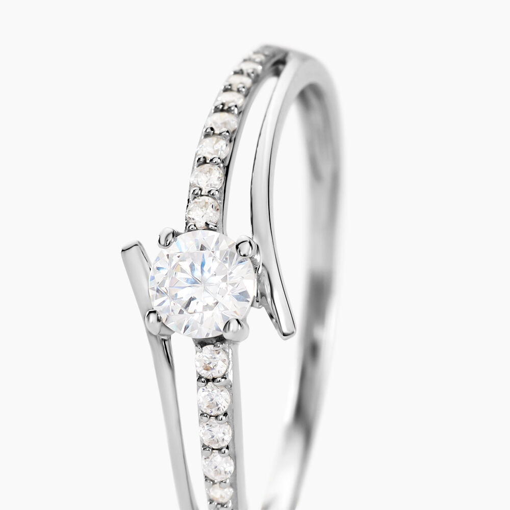 Bague April Or Blanc Oxyde De Zirconium - Solitaires Femme | Marc Orian