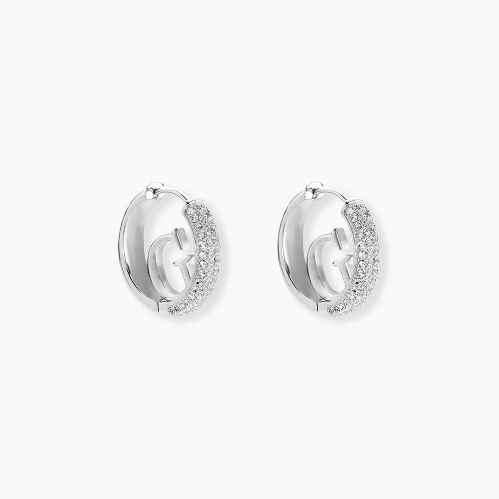 Cr&eacute;oles Guess Crazy Earrings Acier Blanc Oxyde De Zirconium - Cr&eacute;oles Femme | Marc Orian