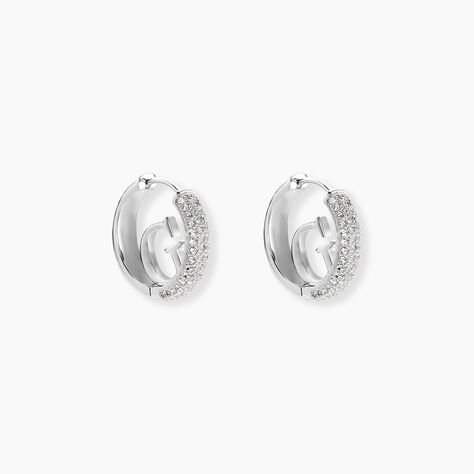 Cr&eacute;oles Guess Crazy Earrings Acier Blanc Oxyde De Zirconium - Cr&eacute;oles Femme | Marc Orian