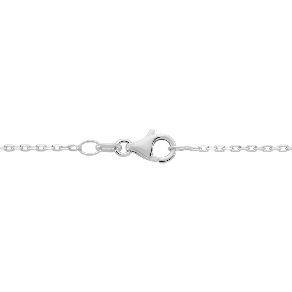 Cha&icirc;ne Claudine Maille For&ccedil;at Argent Blanc - Colliers ras du cou Femme | Marc Orian