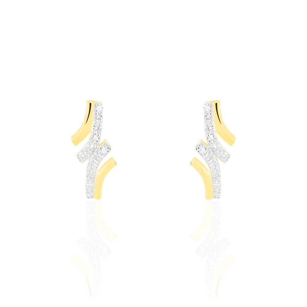 Boucles D'oreilles Puces Deborah Or Jaune Diamant -  Femme | Marc Orian