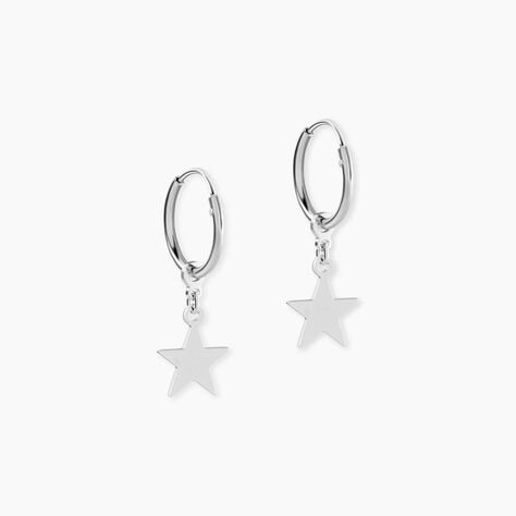 Cr&eacute;oles Elvyn Argent Blanc - Boucles d'oreilles pampille Femme | Marc Orian