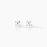 Boucles D'oreilles Puces Eddie Or Blanc Oxyde De Zirconium - Puces Femme | Marc Orian