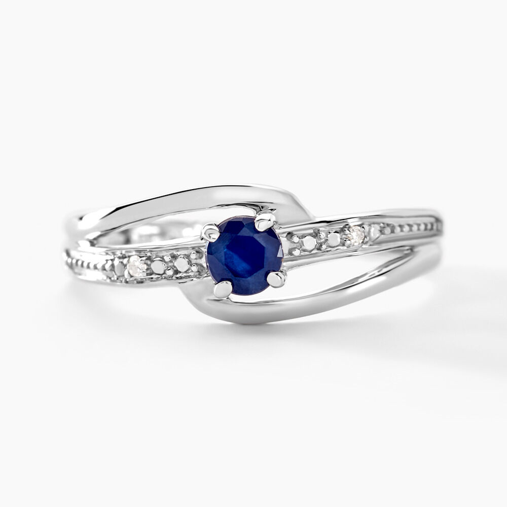 Bague Tanissia Or Blanc Saphir Et Diamant - Solitaires Femme | Marc Orian