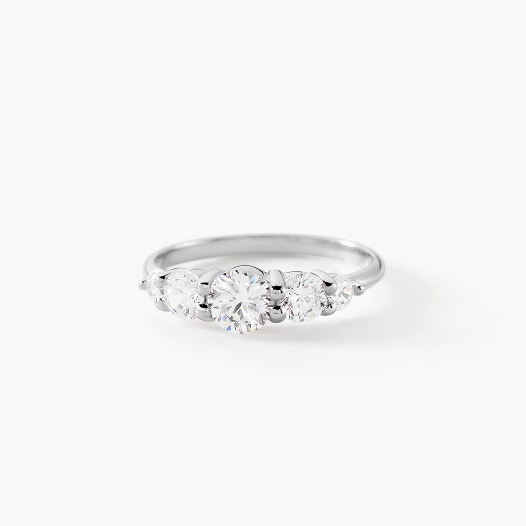 Bague Or Blanc Sibyllina Oxydes De Zirconium - Solitaires Femme | Marc Orian