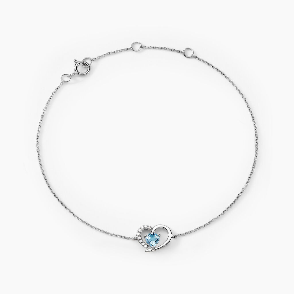 Bracelet Eliana Or Blanc Topaze Et Oxyde De Zirconium - Bracelets chaînes Femme | Marc Orian
