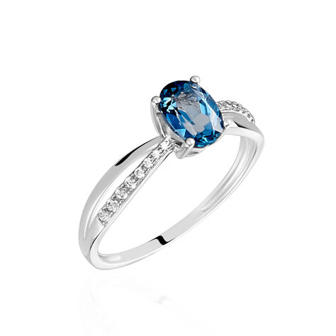 Bague Hama Or Blanc Topaze Et Oxyde De Zirconium - Bagues pierres fines Femme | Marc Orian