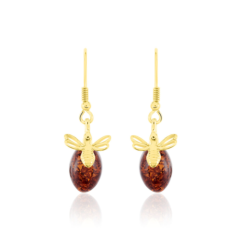 Boucles D'oreilles Pendantes Lyla Argent Jaune Ambre - Pendantes Femme | Marc Orian