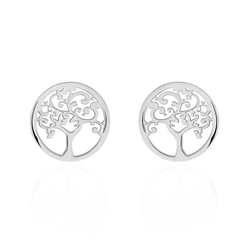 Boucles D'oreilles Puces Marijan Argent Blanc - Puces Femme | Marc Orian