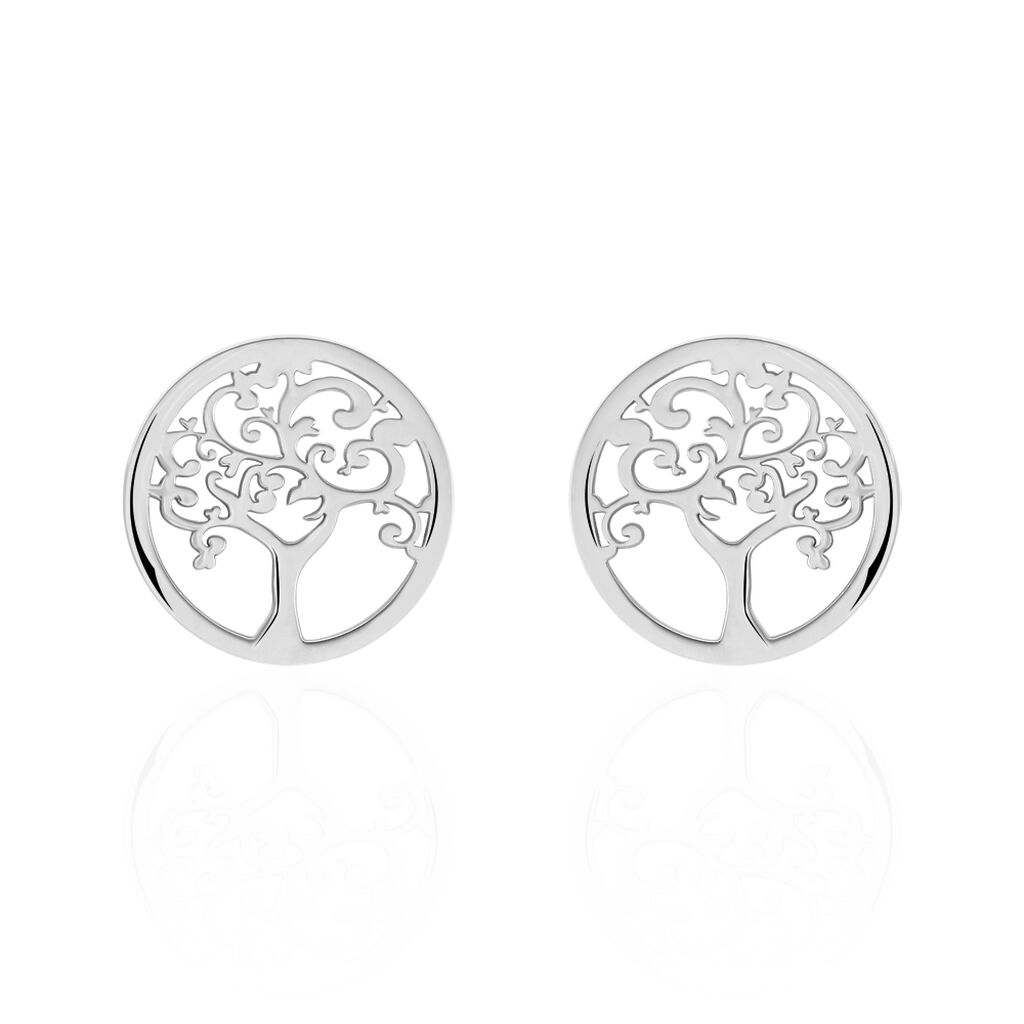 Boucles D'oreilles Puces Marijan Argent Blanc - Puces Femme | Marc Orian