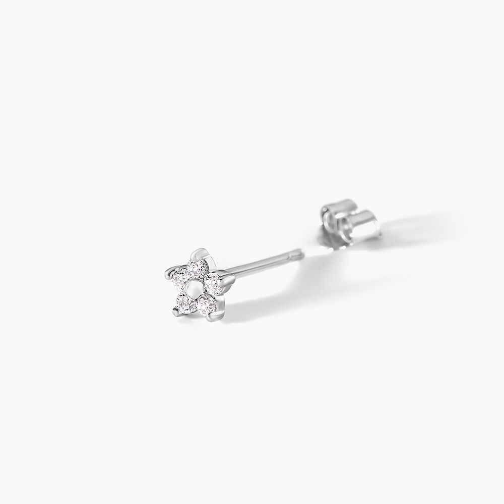 Boucles D'oreilles Puces Meriame Argent Blanc Oxyde De Zirconium - Nouveautés Femme | Marc Orian