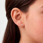Boucles D'oreilles Puces Fleur Email Or Jaune - Puces Enfant | Marc Orian